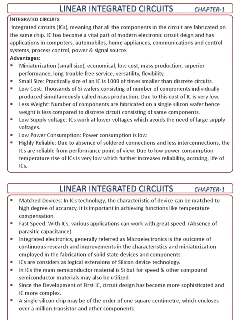 Integrated Circuits Overview and Types | PDF | Operational Amplifier ...