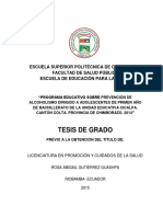 Tesis de Grado: Escuela Superior Politécnica de Chimborazo Facultad de Salud Pública Escuela de Educación para La Salud