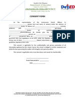 DepEd Cebu Consent Form Template