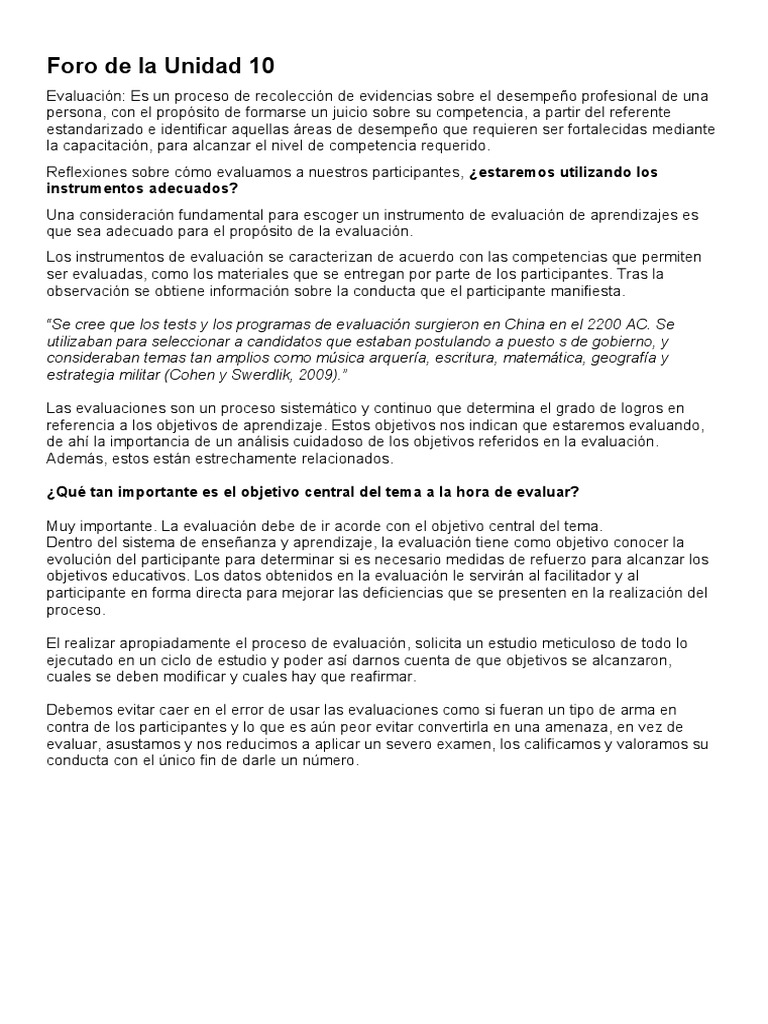 Importancia de la Evaluación en Aprendizaje | PDF | Evaluación | La ...