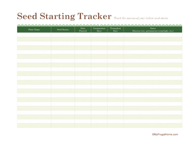 Seed Starting Tracker | PDF