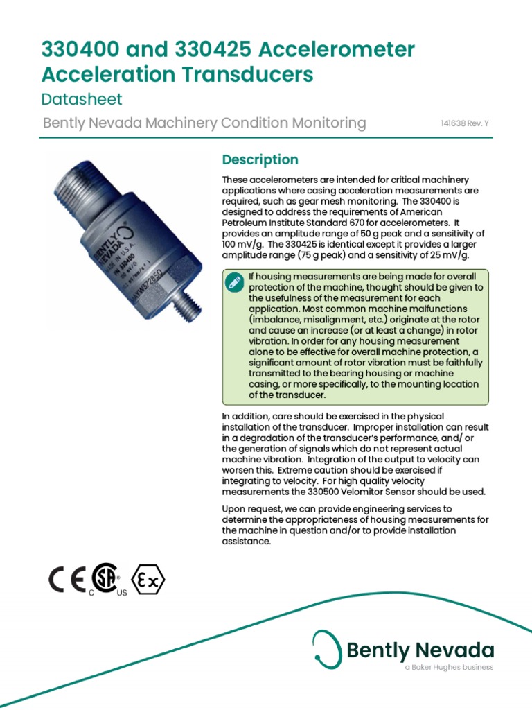 and 330425 Accelerometer Acceleration Transducers Datasheet PDF