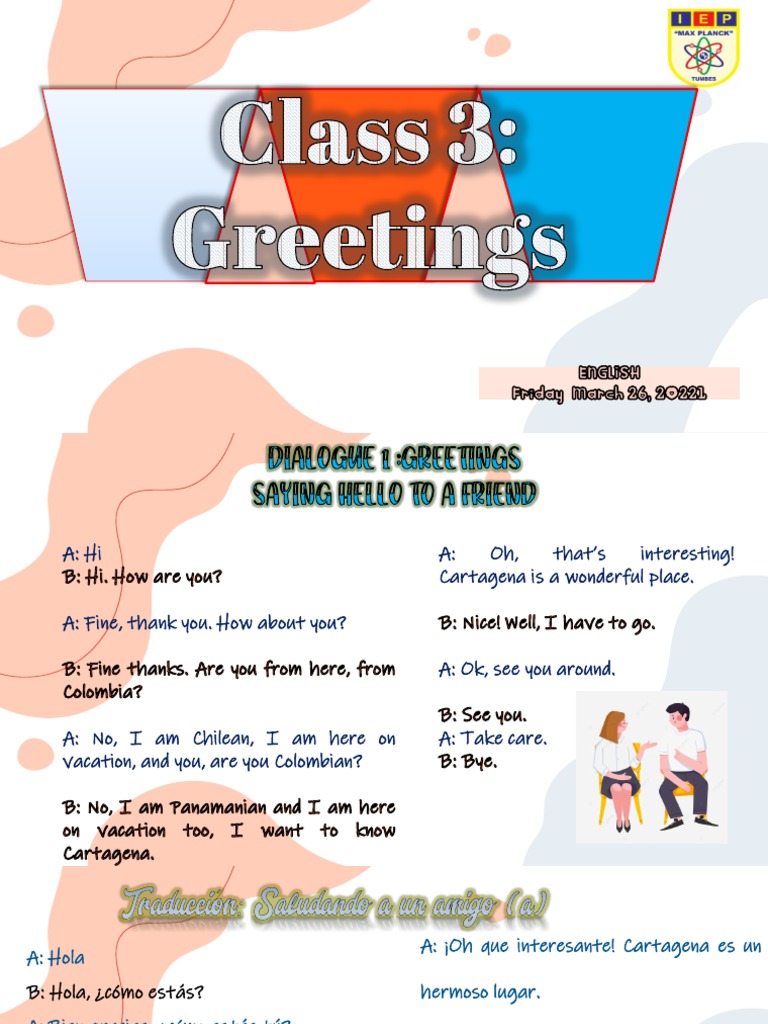 Class 3 Ingles - Greetings | PDF