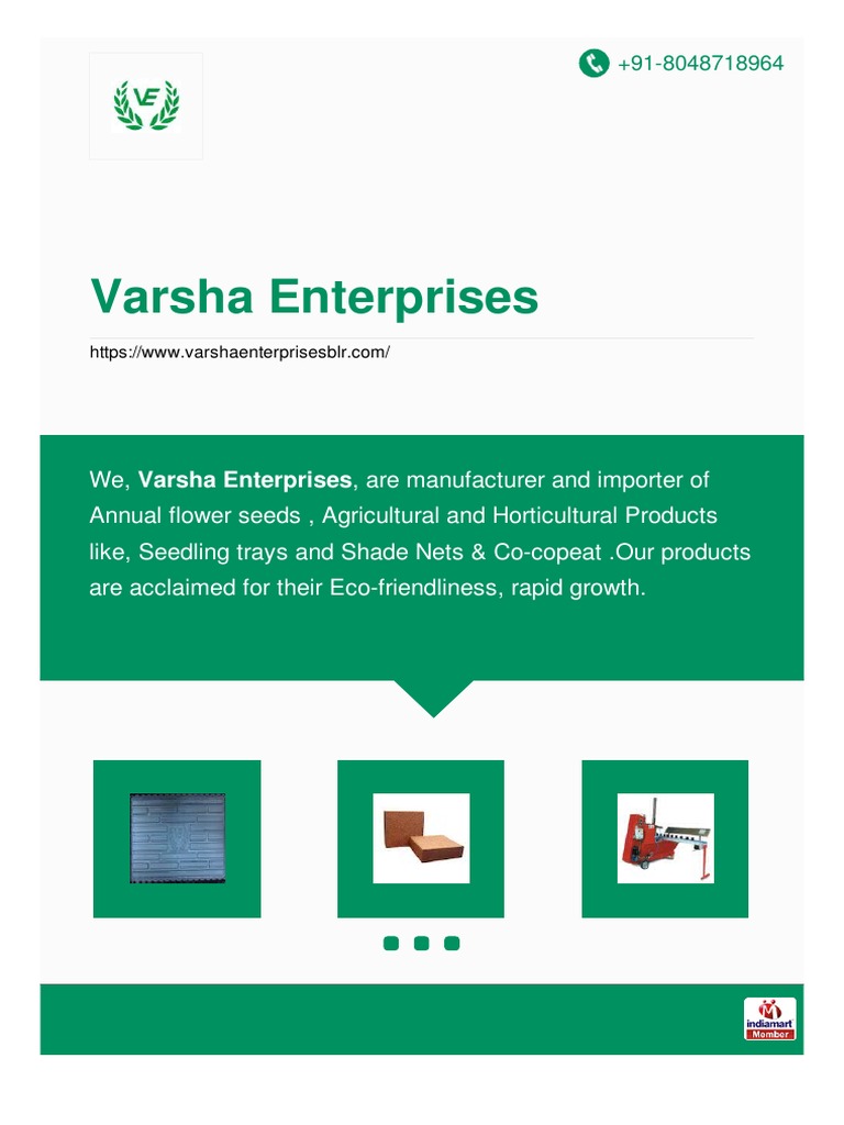 Varsha Enterprises, Are Manufacturer and Importer of | PDF | Plant ...