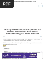 Ordinary Differential Equations Multiple Choice Questions and Answers - Sanfoundry