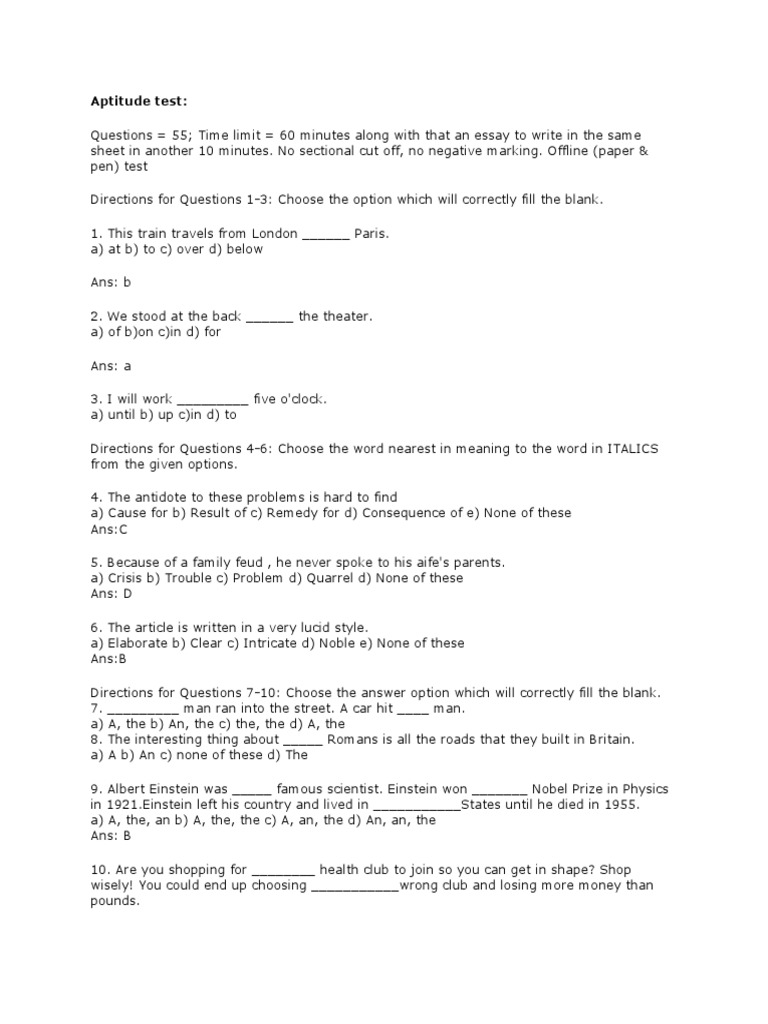Aptitude Test Prep Guide | PDF | Central Processing Unit | Microprocessor