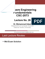 Software Engineering Fundamentals CSC-2073: Lecture No. 26