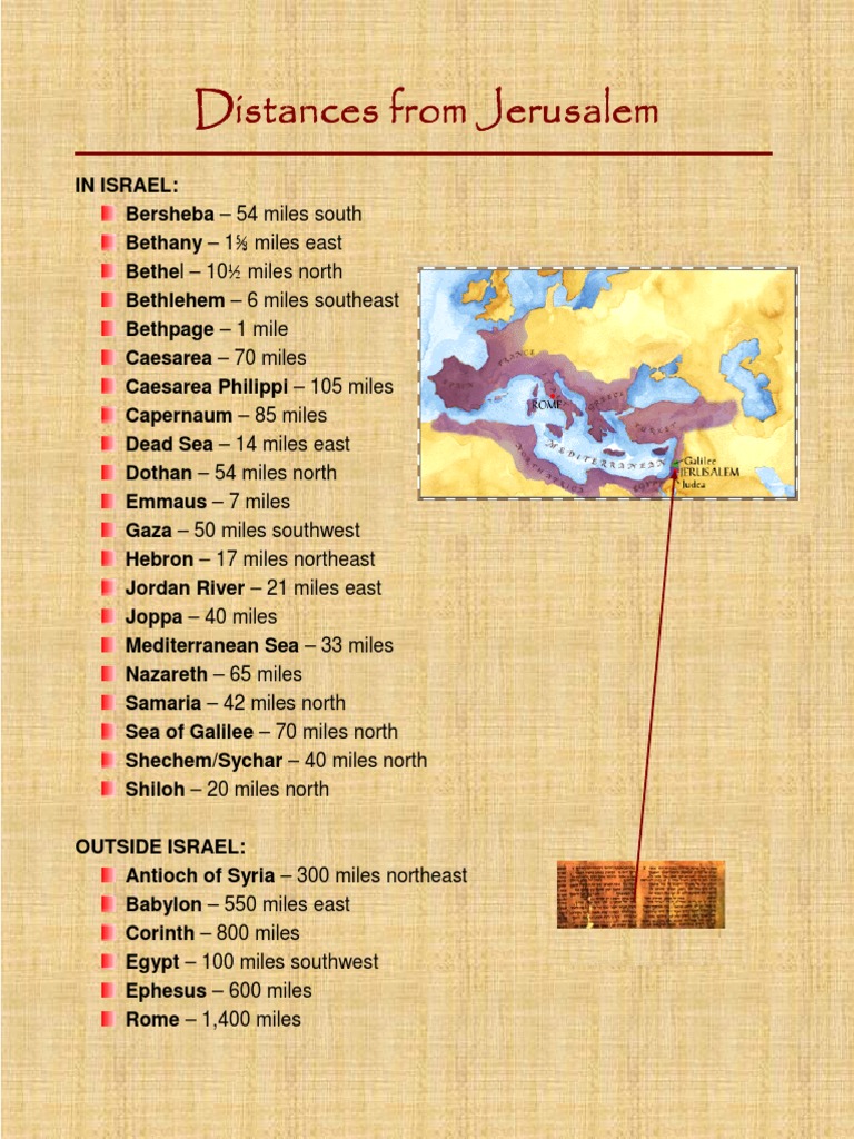 Distances from Jerusalem in Bible Lands | PDF
