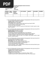 Database Management System SET 1 Lab Practicals