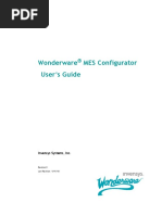 Wonderware MES Configurator User's Guide