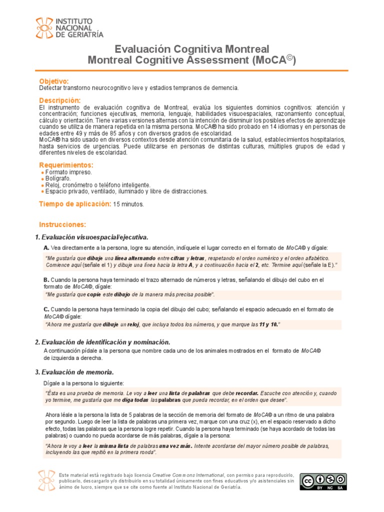 20 MoCA | PDF | Dibujo | Cognición