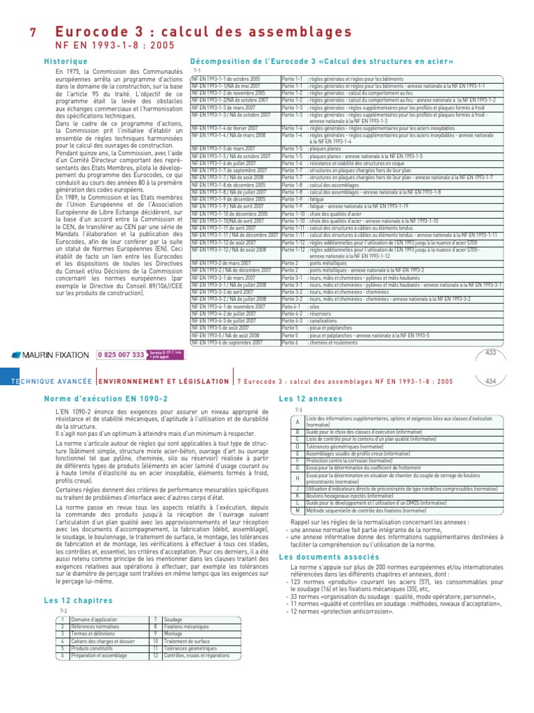 Eurocode 3 Calcul Assemblage Structure Acier NF 1993 1-8-2005 PDF 46 Ko ...