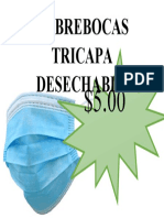 Cubrebocas Tricapa Desechable