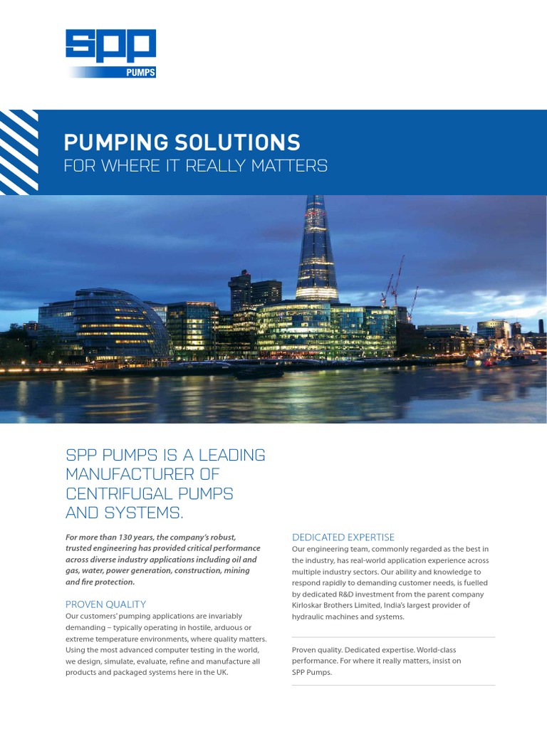 Pumping Solutions For Where It Really Matters PDF Pump Engines