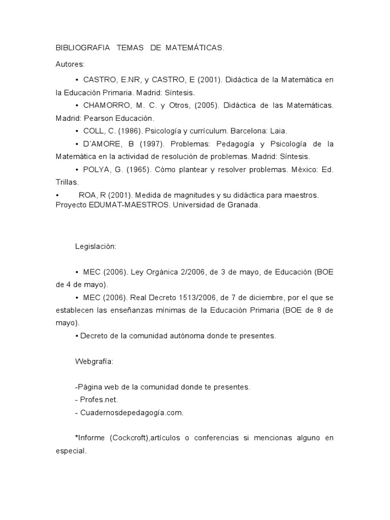 Bibliografía Matemáticas | PDF