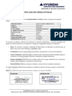 Certificado de Operatividad Hyundai HX340SL #6