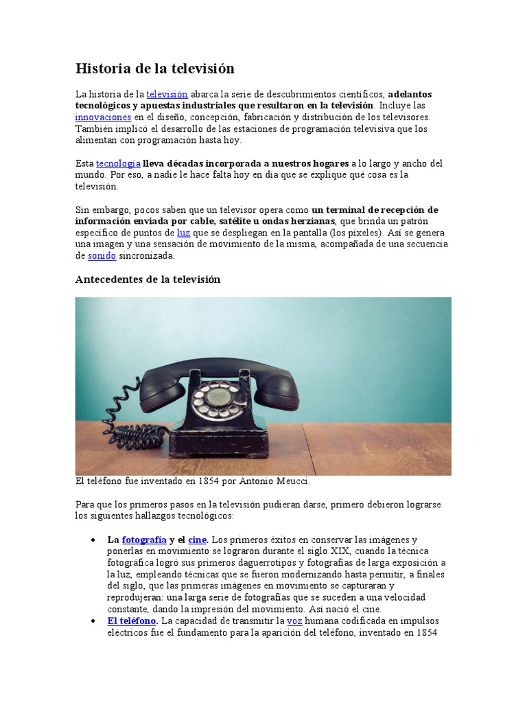 Evolución de la Televisión | PDF | Televisión via satélite | Televisión