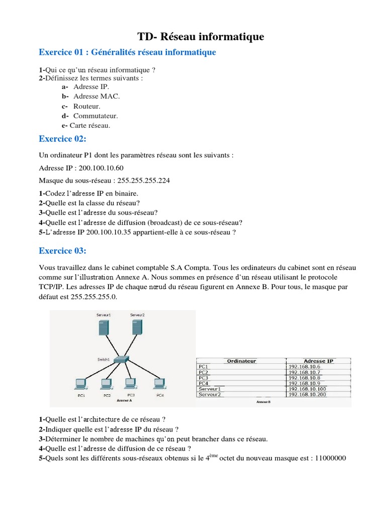 Concepts de base des réseaux IP | PDF | Adresse IP | Transmission des ...