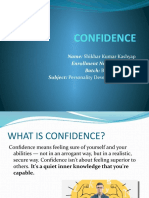 Confidence: Name: Shikhar Kumar Kashyap Enrollment No.: 03021202018 Batch: BCA 4 Subject: Personality Development Skills