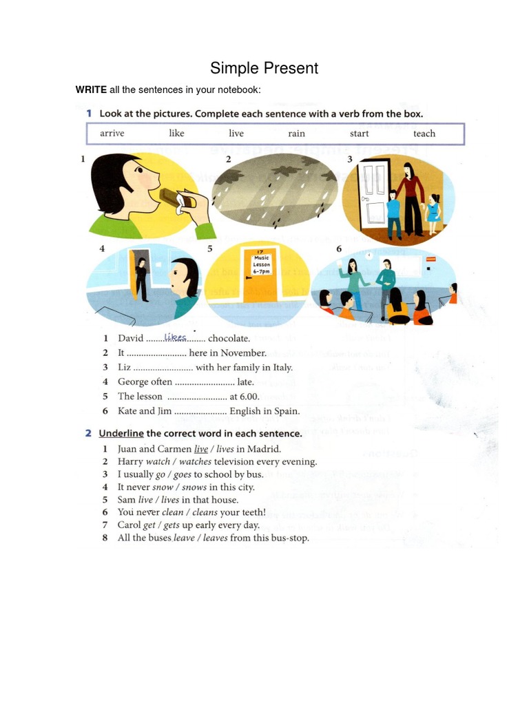 Simple Present Exercises | PDF | Language Arts & Discipline