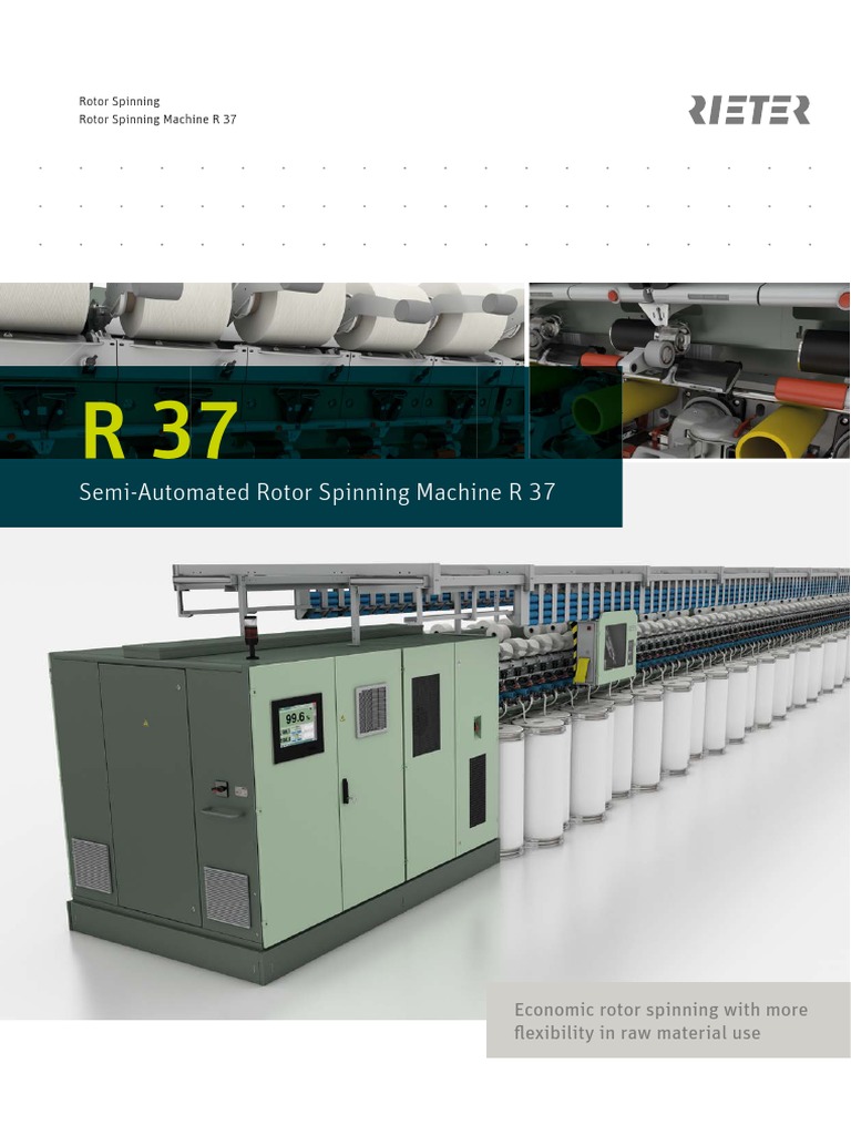 Semi-Automated Rotor Spinning Machine R 37 | PDF | Spinning (Textiles ...