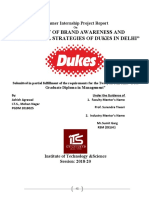 A Study of Brand Awareness and Promotional Strategies of Dukes in Delhi