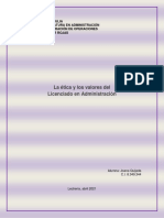 Ensayo Sobre La Etica y Los Valores Del Licenciado en Administraciónm Joana Quijada