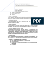 Organizational Analysis Report Format - Spring 2021