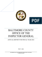 Baltimore County IG Fiscal 2021 Annual Report