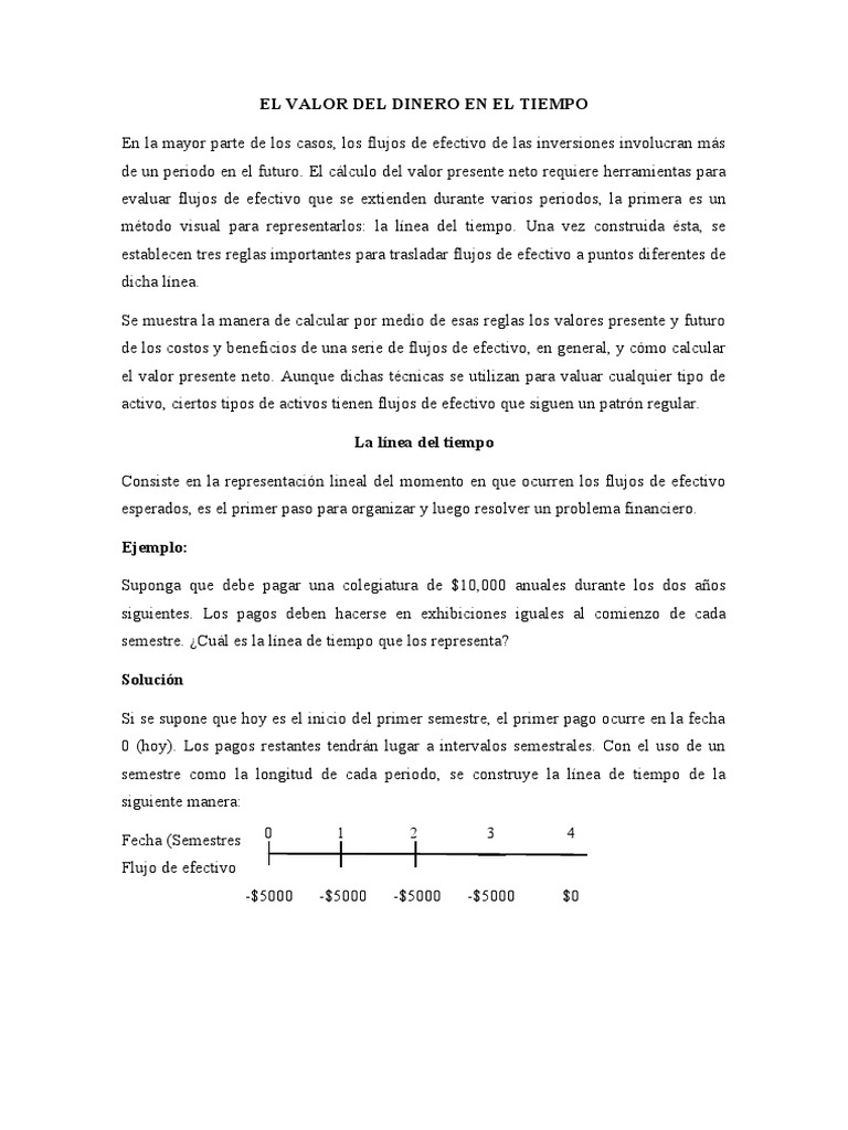 Cálculo del Valor del Dinero en el Tiempo | PDF | Interés | Tasas de ...