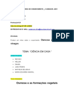 9 Ano A - Feira de Conhecimento - II Unidade - Osmose - Com Ovo e Vinagre