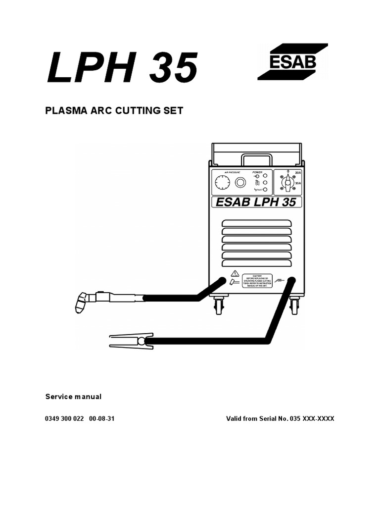 Plasma Arc Cutting Set Service Manual PDF Mains Electricity Electrical Connector