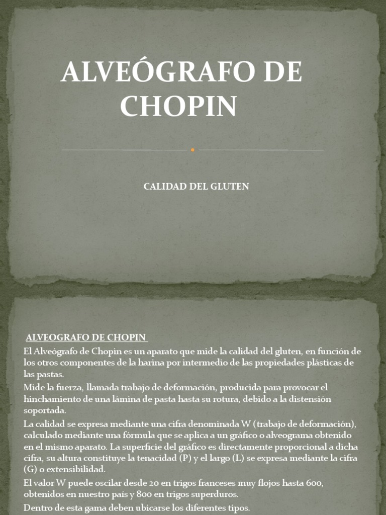 ALVEÓGRAFO DE CHOPIN PDF Panes Trigo