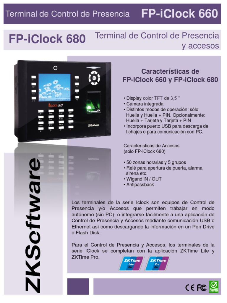 Catalog-Fp Iclock660-680 DS ES | PDF | Ingeniería Informática ...
