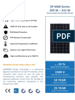 SP-M60 Series 295 W - 315 W Key Features: 22 % 1500 V 10 Year 25 Year