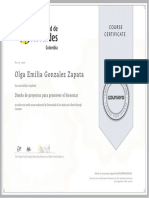 Olga Emilia Gonzalez Zapata: Course Certificate