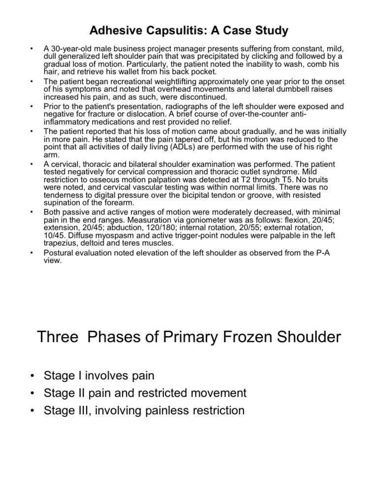 Adhesive Capsulitis PDF Anatomical Terms Of Motion Shoulder