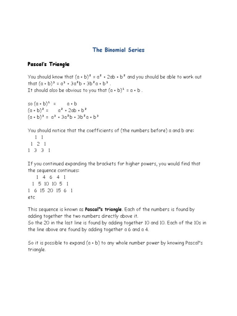 Understanding the Binomial Theorem | PDF | Abstract Algebra | Number Theory