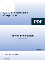 Guide For Presentation Competition: Topics To Be Covered // Minimum Number of Slides
