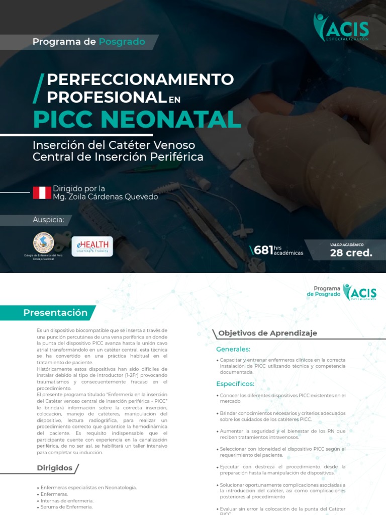 Capacitación en Inserción de PICC Neonatal | PDF | Terapia intravenosa