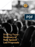 Briefing Paper: Summary of Hate Speech Law Proposals