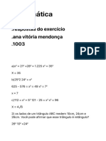 .Matemática: .Respostas Do Exercício .Ana Vitória Mendonça .1003
