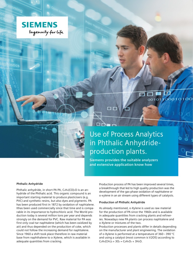Use of Process Analytics in Phthalic Anhydride-Production Plants | PDF ...