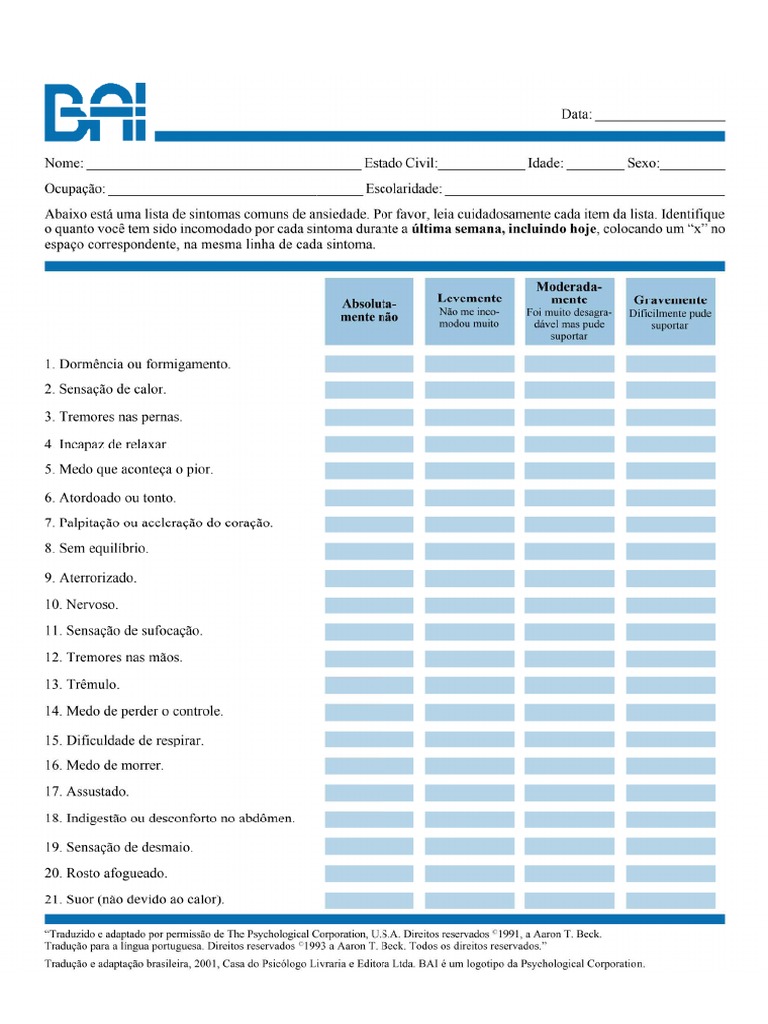 Escala Beck Ansiedade PDF