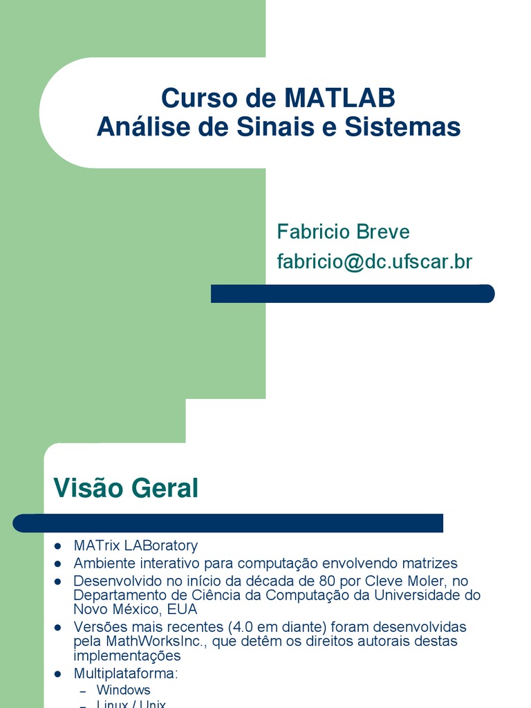 Curso MATLAB | PDF | Matlab | Ciência da Computação