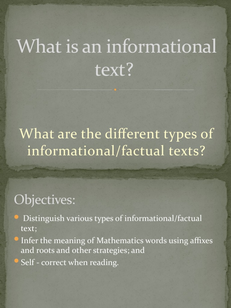 Types of Informational Texts Explained | PDF
