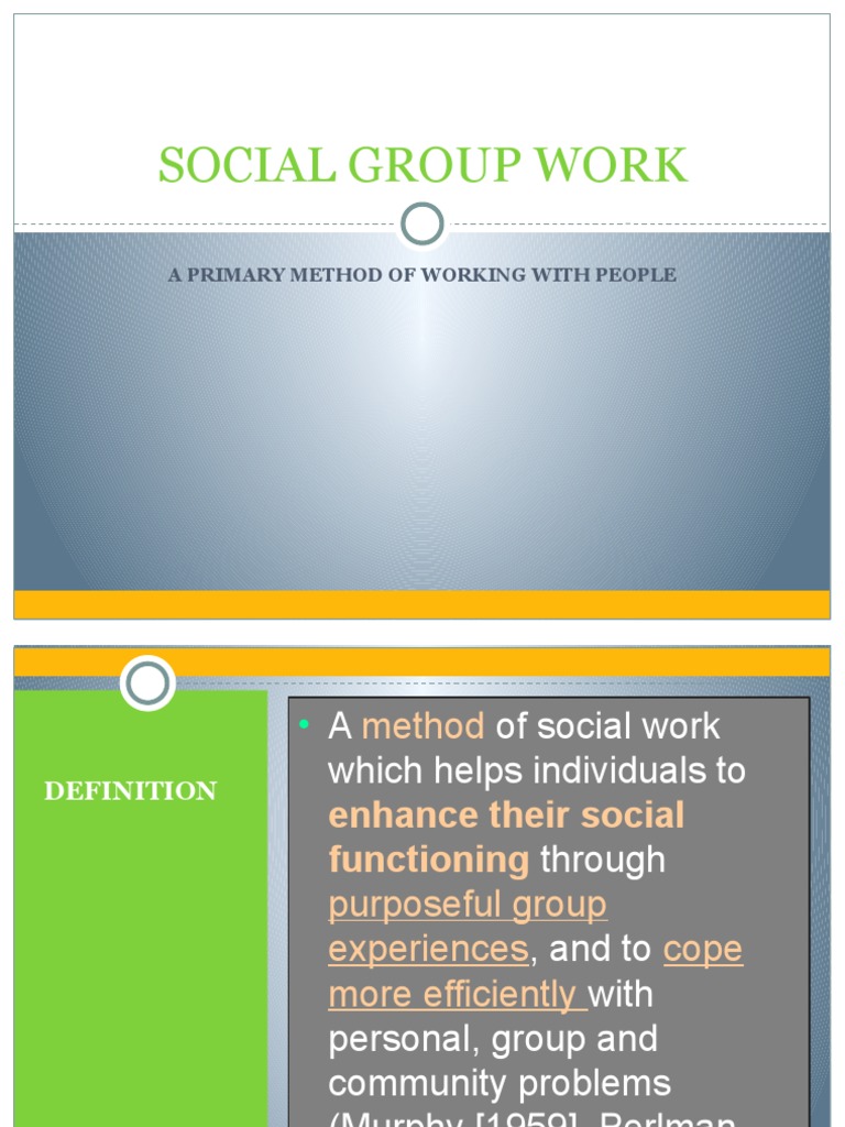 Social Group Work inar PDF Social Group Goal