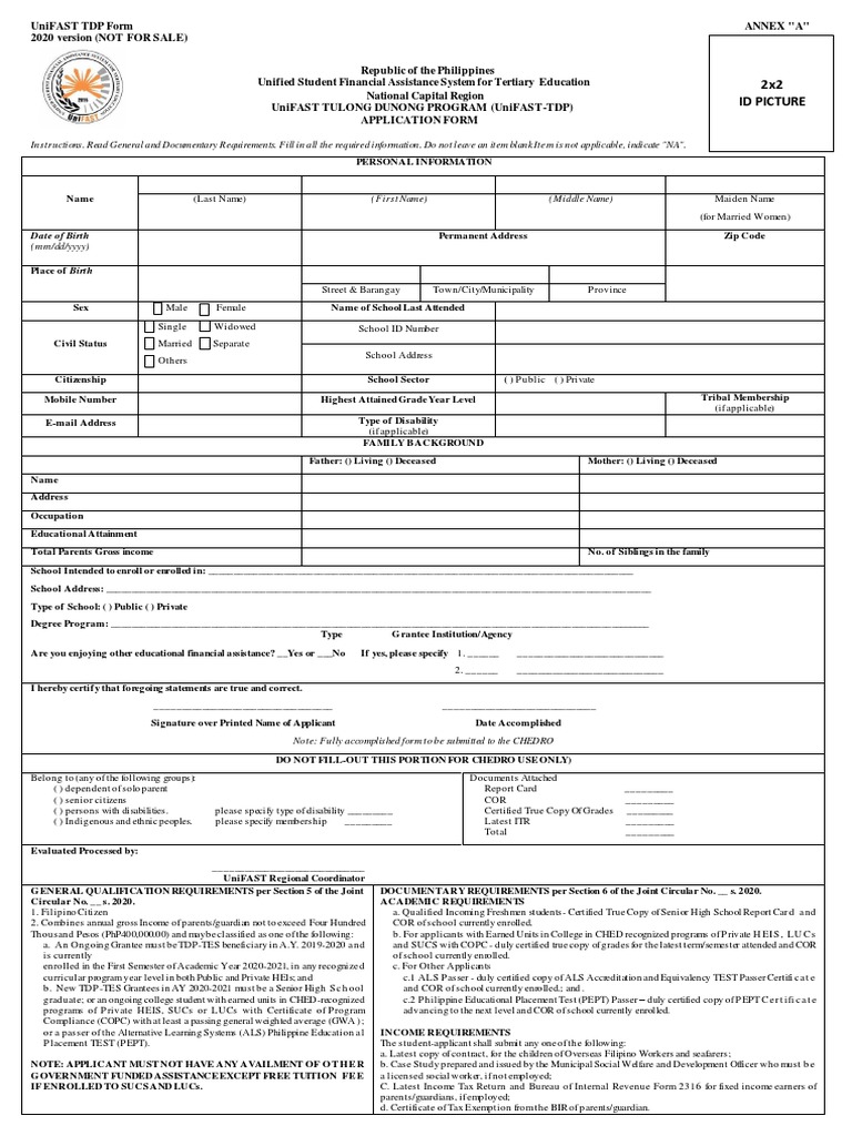 Revised Tes TDP Form PDF Government Business