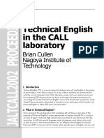 Technical English in The CALL Laboratory: Brian Cullen Nagoya Institute of Technology