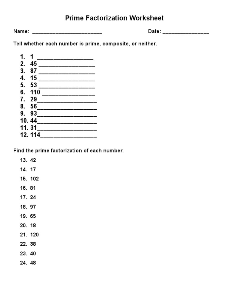 Prime factorization pdf